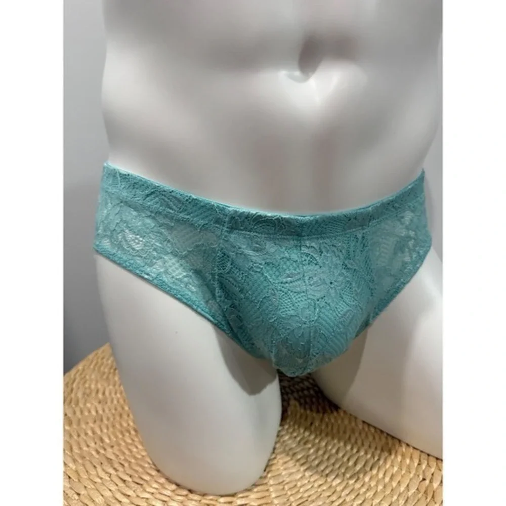 Cosabella Men's Never Say Never Comfort Micro Brief Lace Underwear Blu Capri